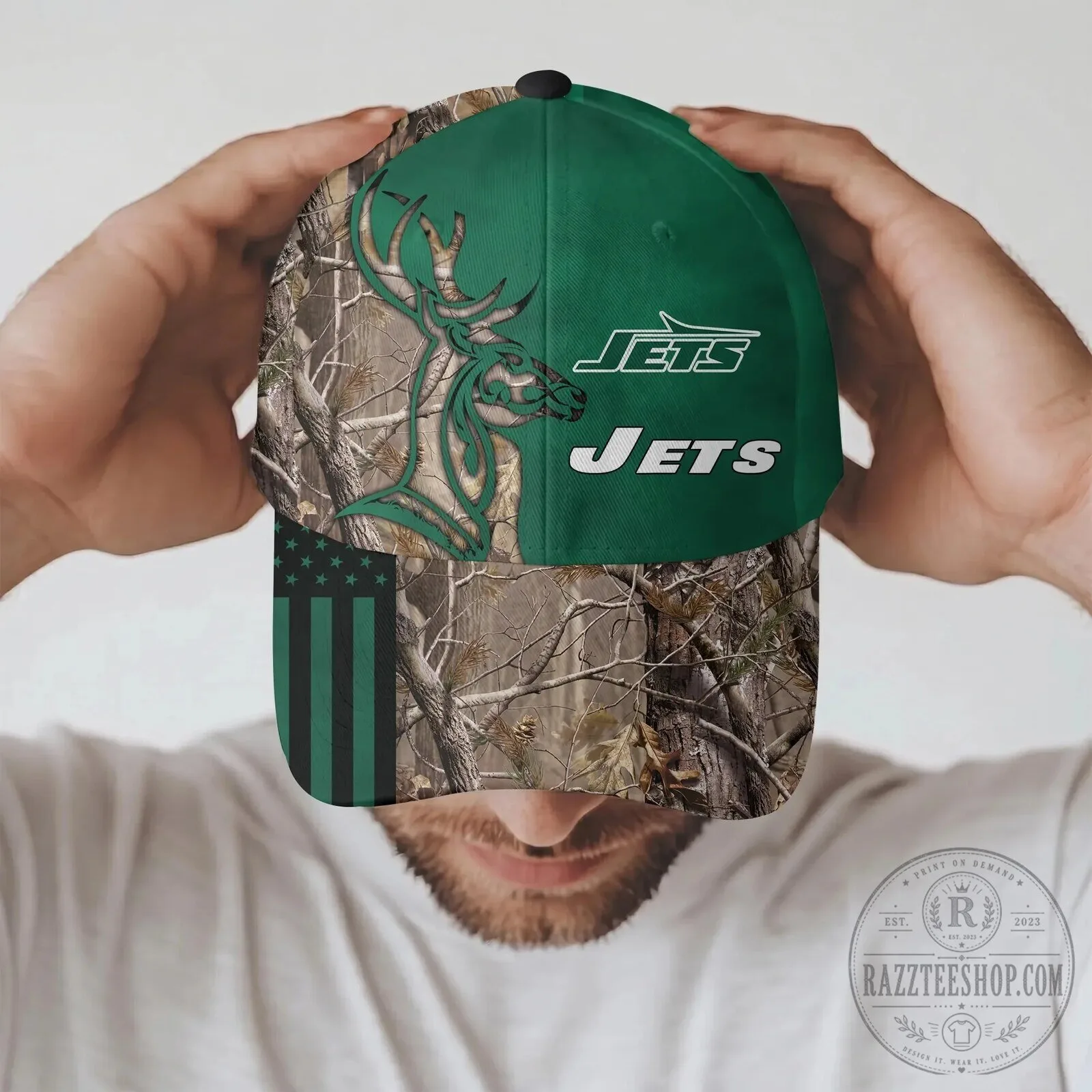 New York Jets Hunting Camouflage Deer Antler Green Baseball Cap Hat 9 New York Jets Hunting Camouflage Deer Antler Green Baseball Cap Hat