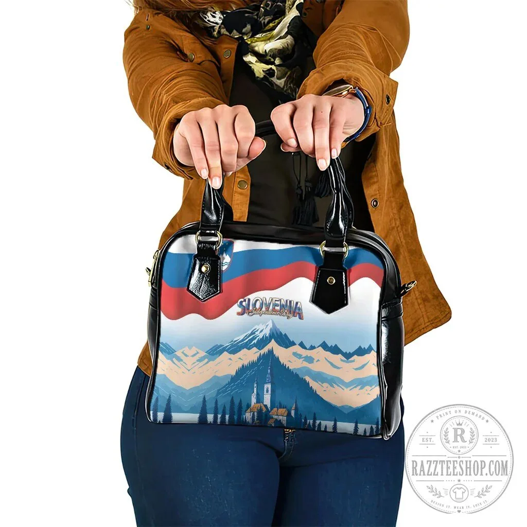 Slovenia Flag Lake Bled Julian Alps Landscape Shoulder Handbag